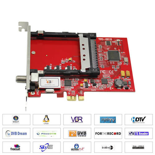 TBS6618 DVBC TV Tuner CI PCIe Card PC Cards for Cable PayTV